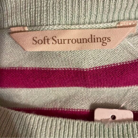 Soft Surroundings NWT Sierra Sweater Womens Size L Cashmere Wool Blend Stripe - Picture 4 of 7